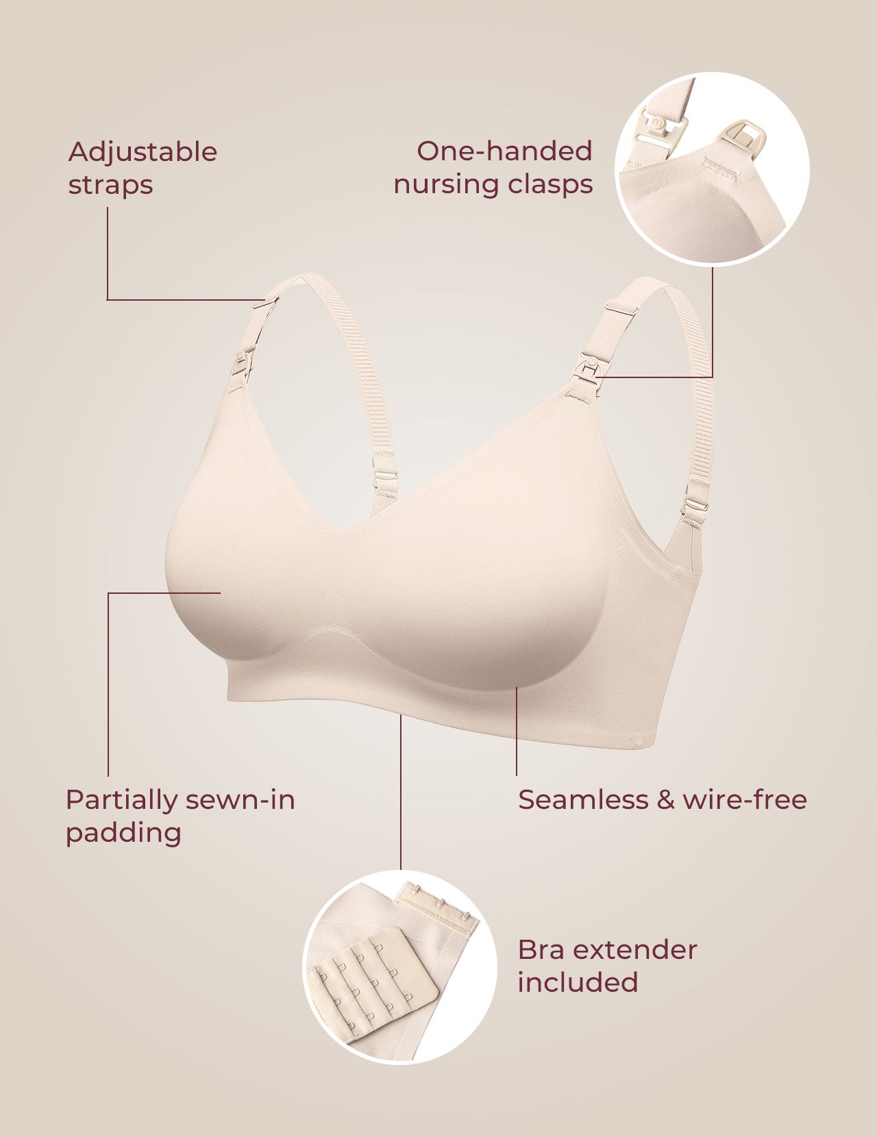 Soutien-gorge d’allaitement ultra doux sans coutures – YN21