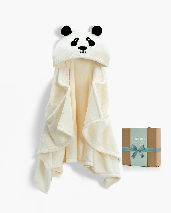 Serviette de bain pour bébé à capuche momcozy - panda gentil