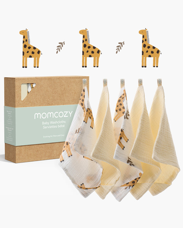 Lingettes pour bébé Momcozy – Coton doux 4 couches, adaptées aux nouveau-nés