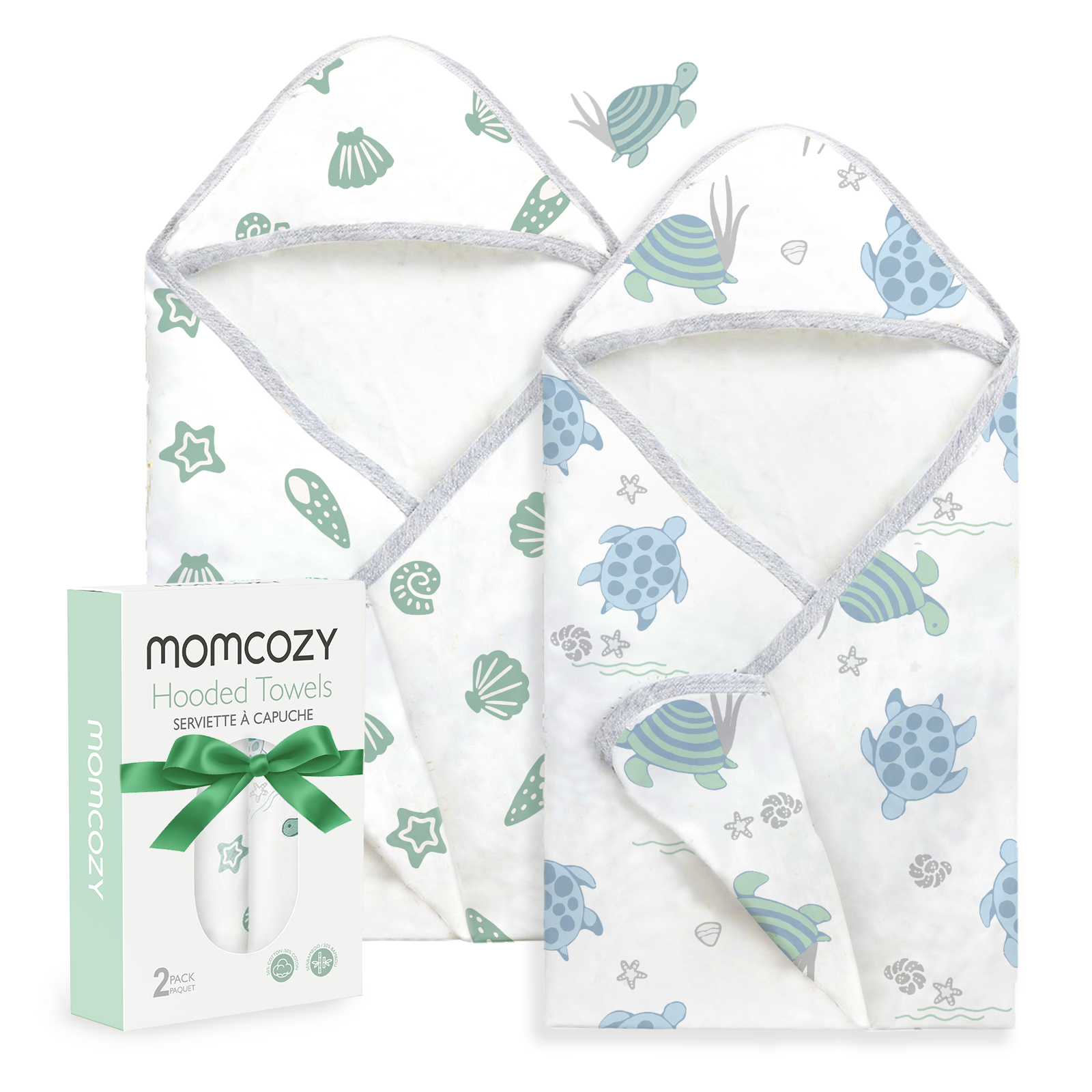 MOMCOZY BABY HOODED TELETEL FÜR NEUBORN DUUBE - 2 Zählung (Packung von 1)