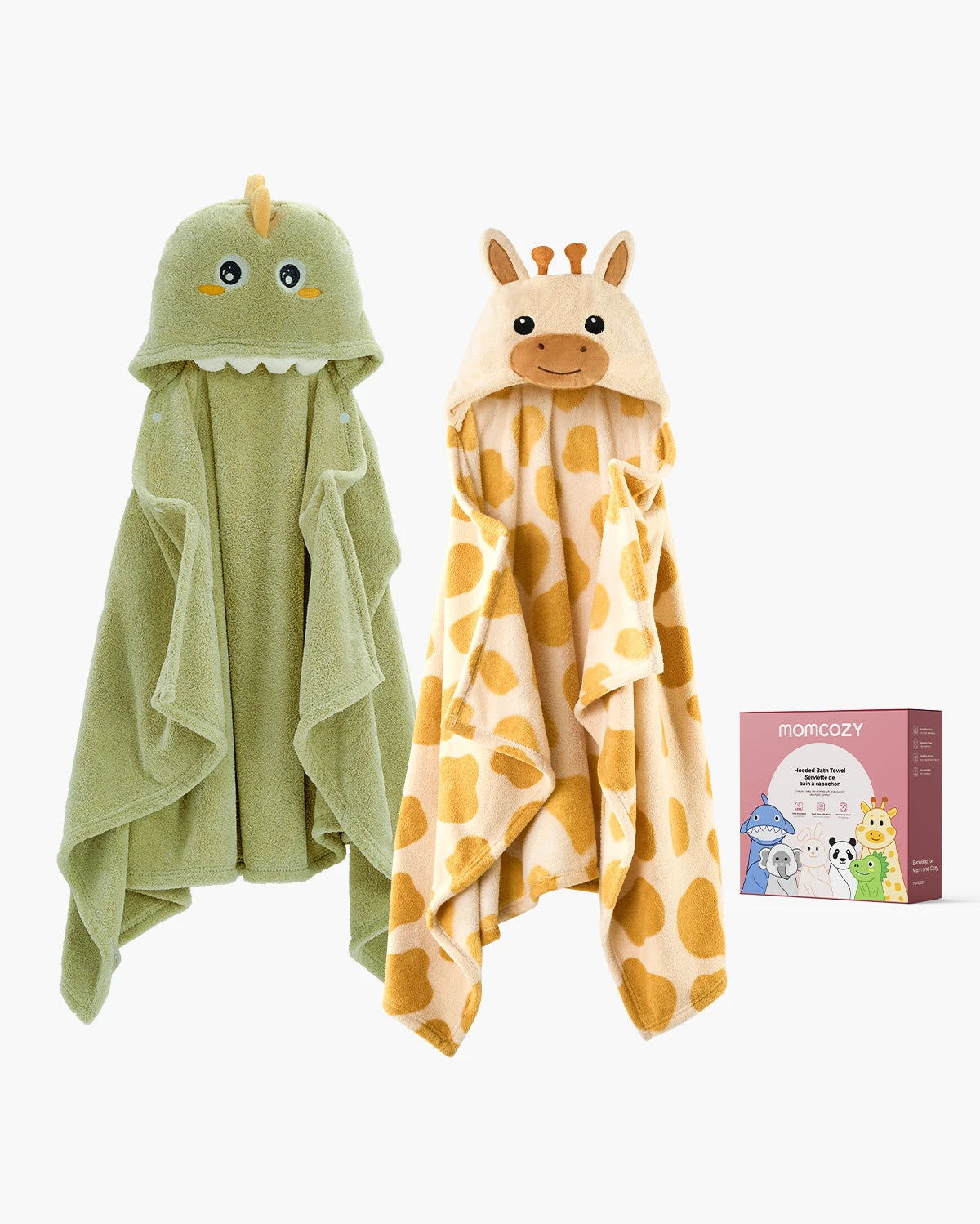 MOMCOZY mit Kapuze -Babybadetuch - freundlicher Panda