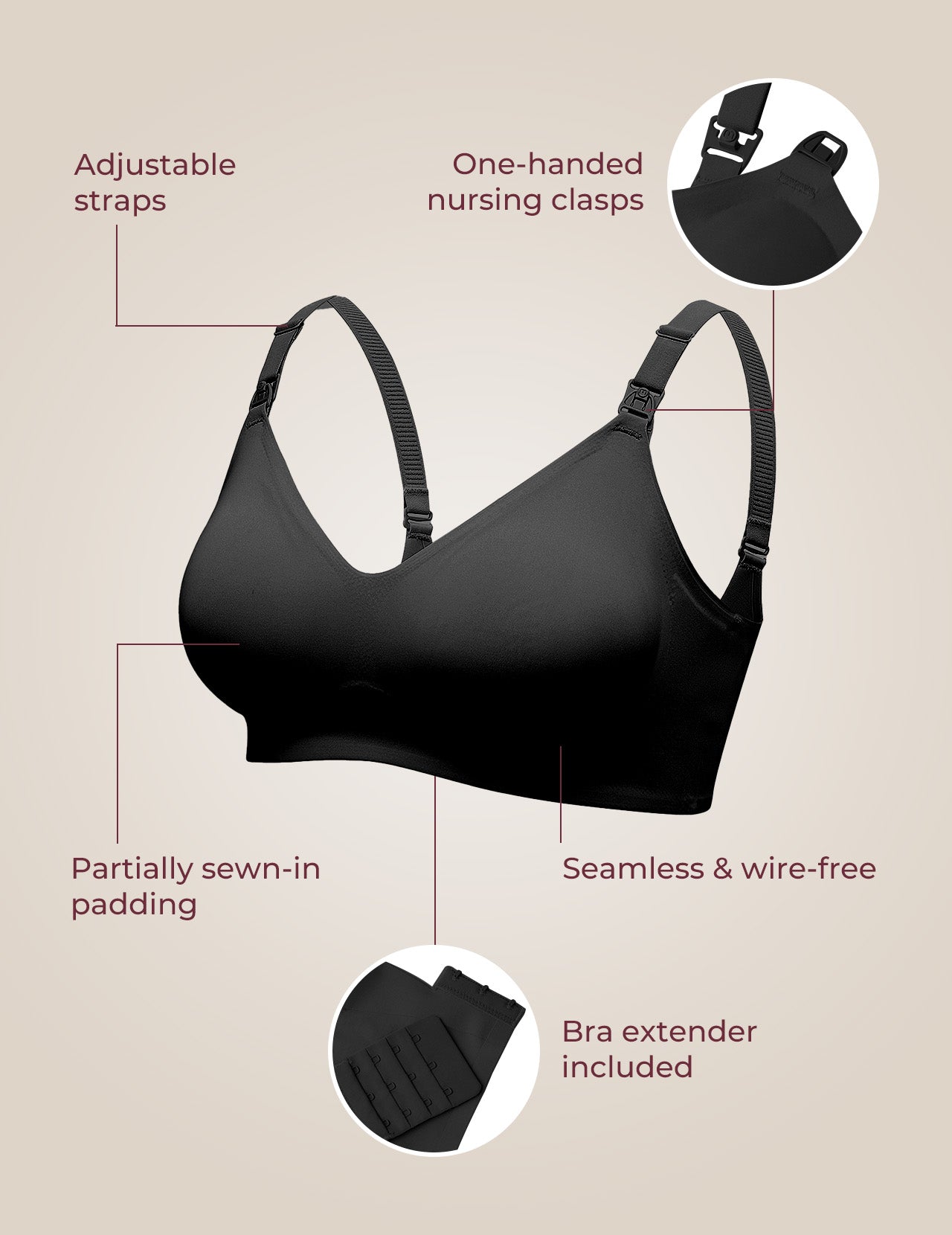 Soutien-gorge d’allaitement ultra doux sans coutures – YN21
