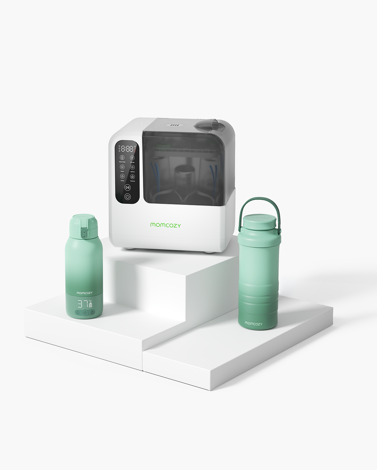Cleaning and On-the-Go Bundle: DeepClean Baby Bottle Washer(D8) and Bottle Warmer and Bottle Cooler