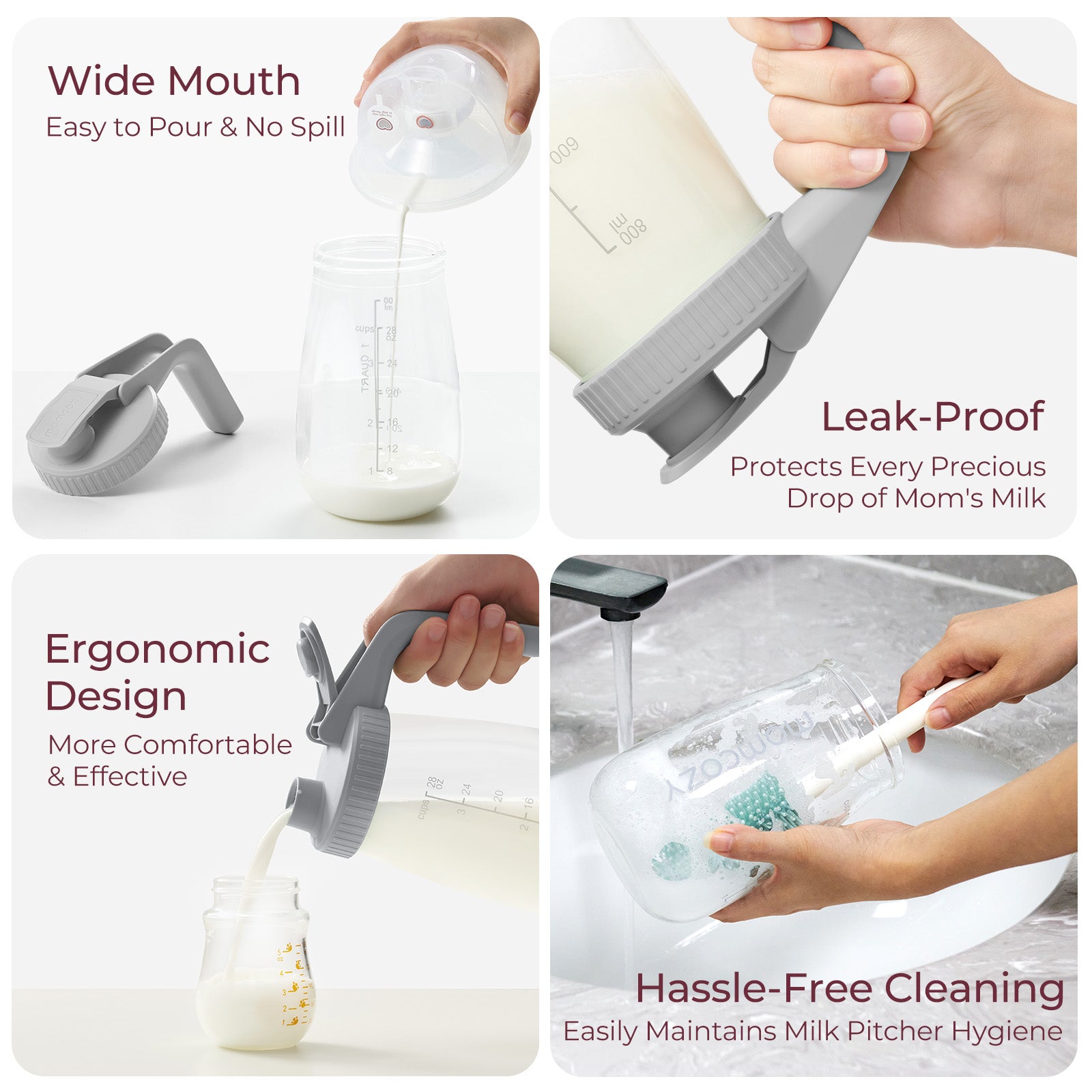 Momcozy Breast Milk Pitcher, Resistant to Heat and Cold