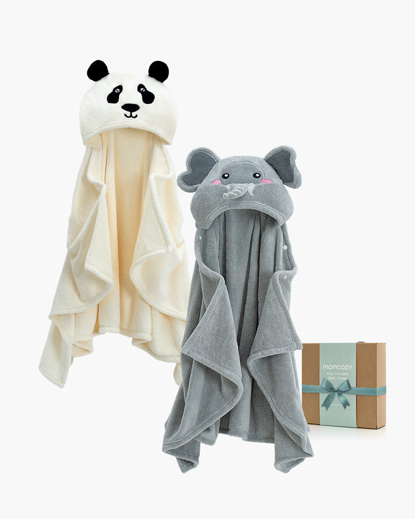 Serviette de bain pour bébé à capuche momcozy - panda gentil