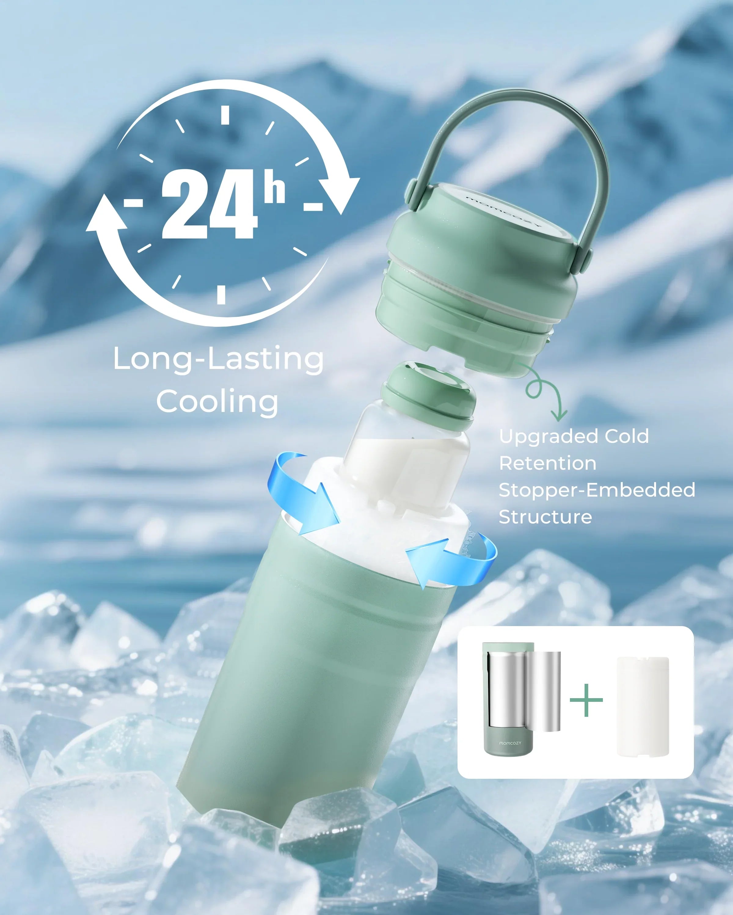 Racitor portabil lapte matern Momcozy recipient 12 oz