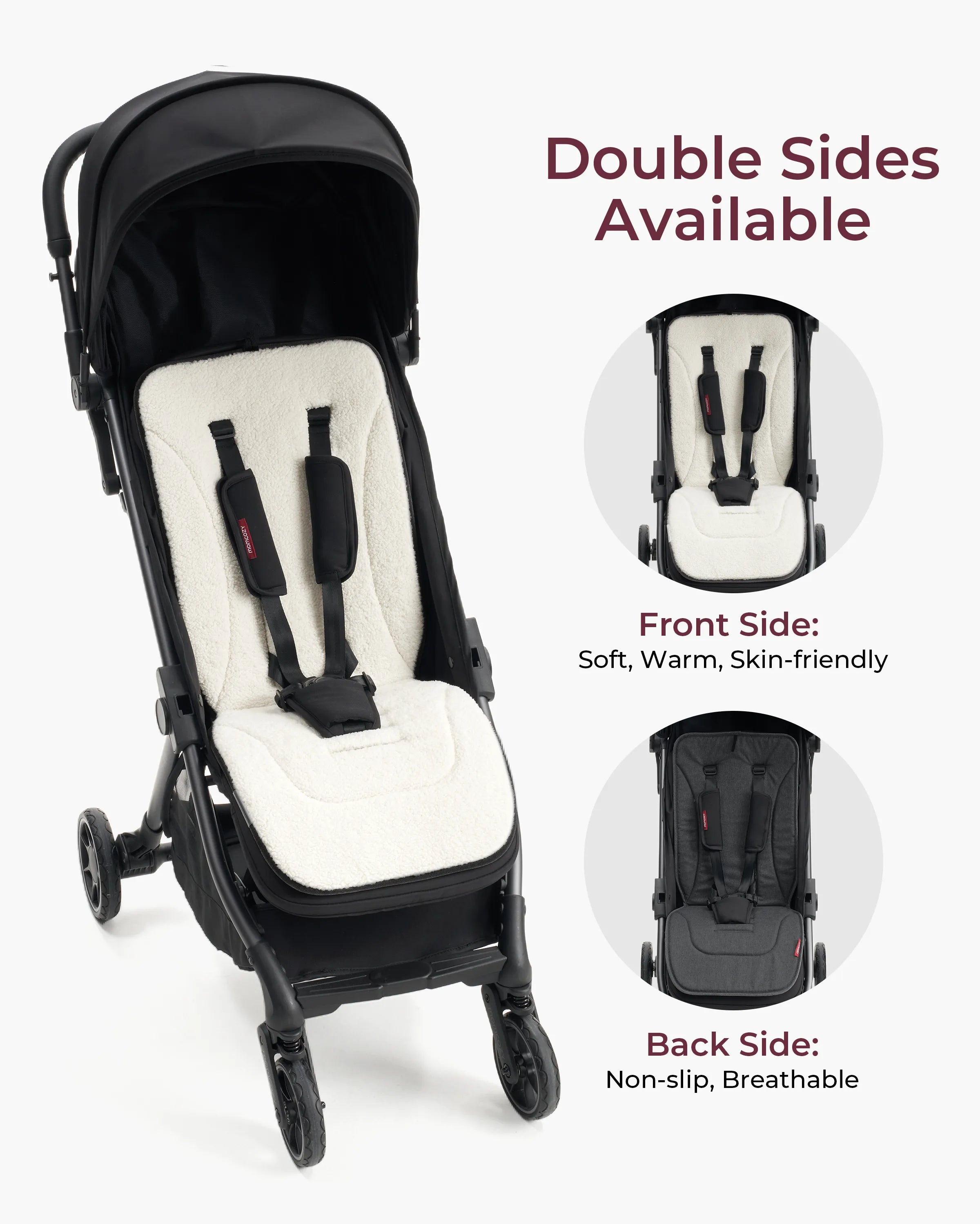 double stroller winter cover Momcozy Winter Warm Stroller Seat Liners, Gray