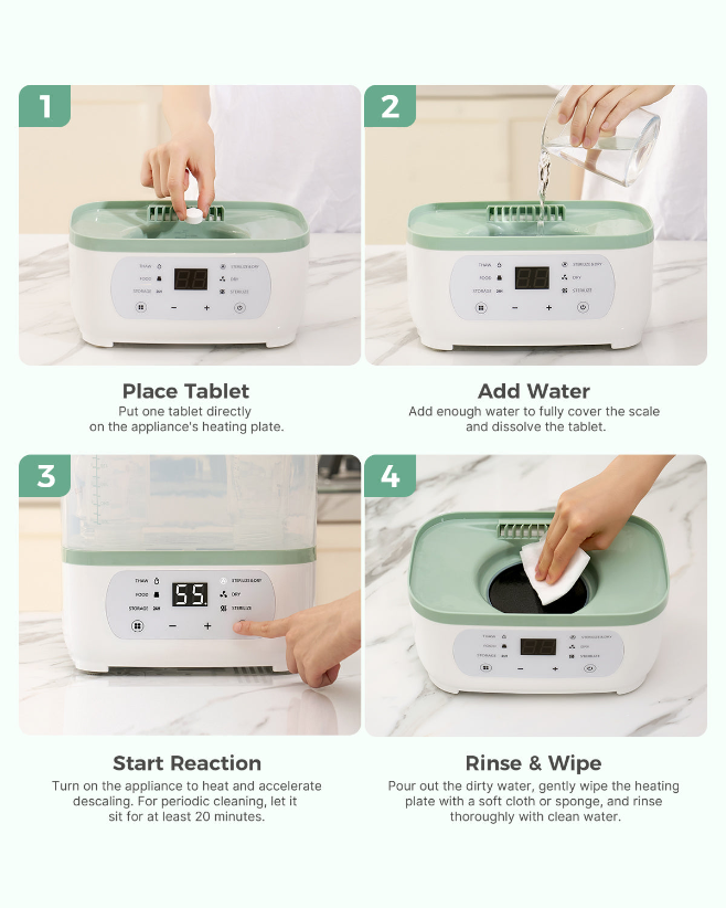 Cleaning Bundle: KleanPal Pro Baby Bottle Washer & 30 Descaling Tablets | EU&UK