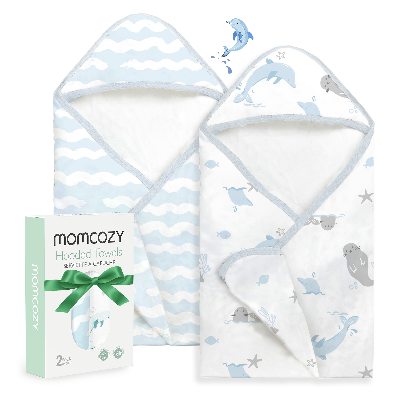 MOMCOZY BABY HOODED TELETEL FÜR NEUBORN DUUBE - 2 Zählung (Packung von 1)