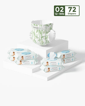 A Bundle of Bamboo Diapers and Water Wipes