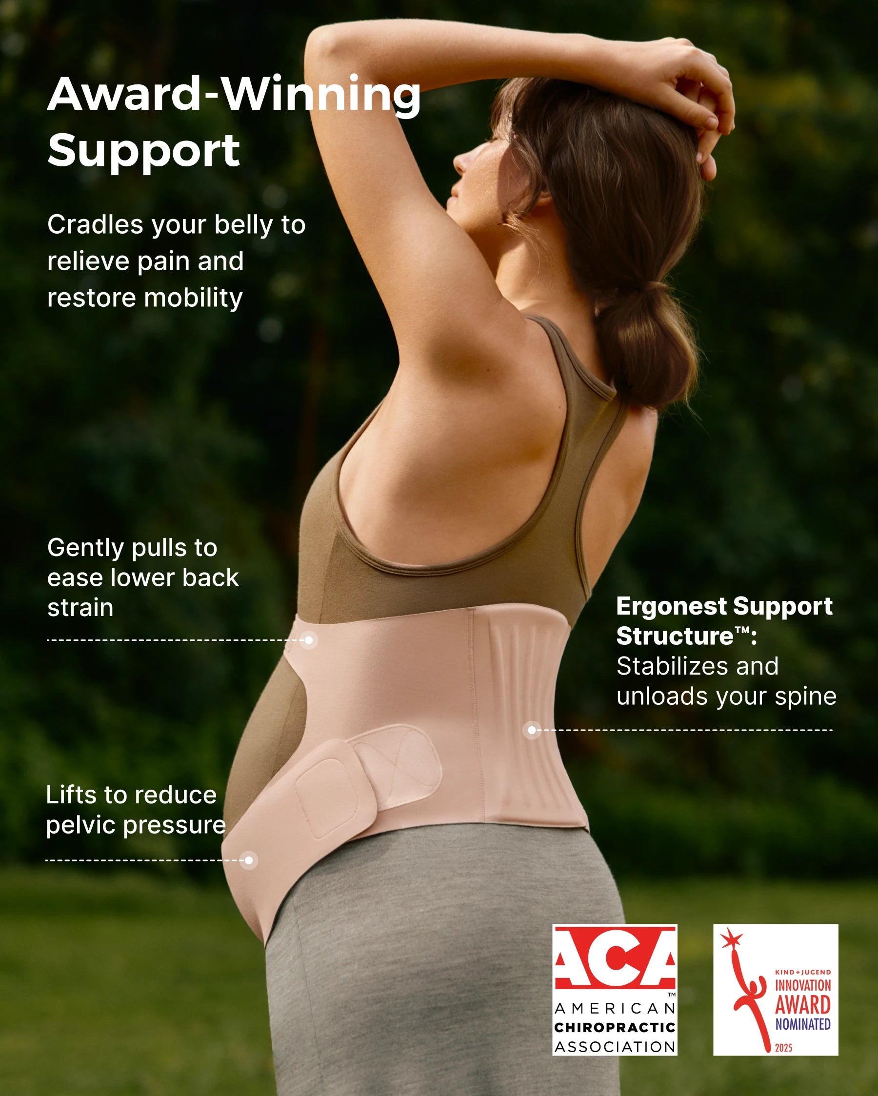 Pack Confort Grossesse : Ceinture de maintien Ergonest et soutien-gorge d’allaitement ultra doux sans coutures YN21