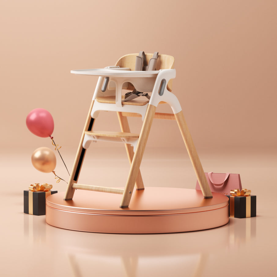 Chaise haute DinerPal de Momcozy – Confort avec coussin moelleux intégré