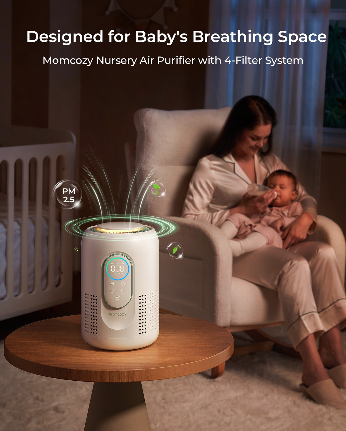 Nursery Air Purifier for Infants & Newborns | Quiet & Smart | Momcozy