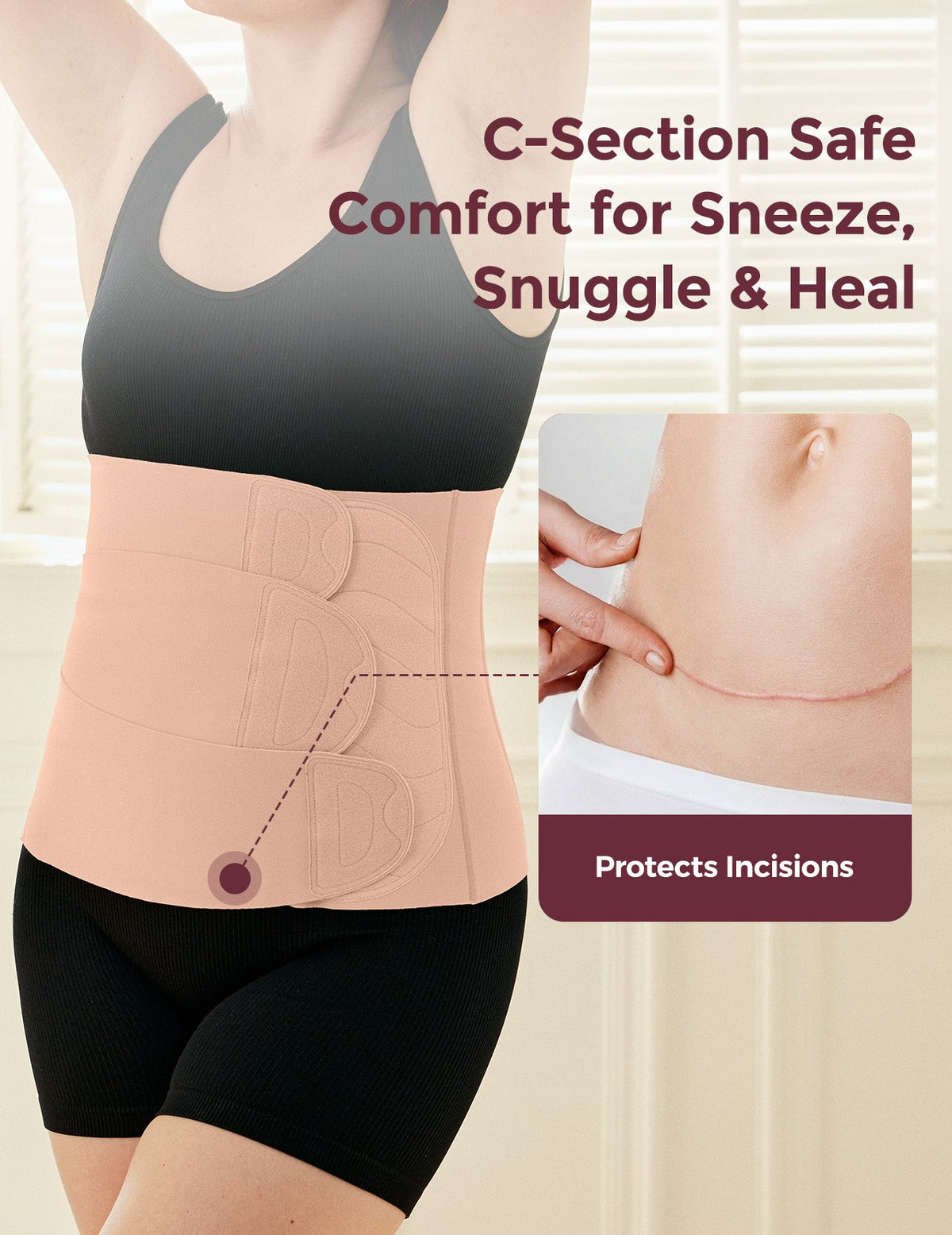 Ceinture Post-Partum Picotee – Ceinture De Récupération Abdominale Après Césarienne Ou Accouchement – Confort & Soutien Optimal