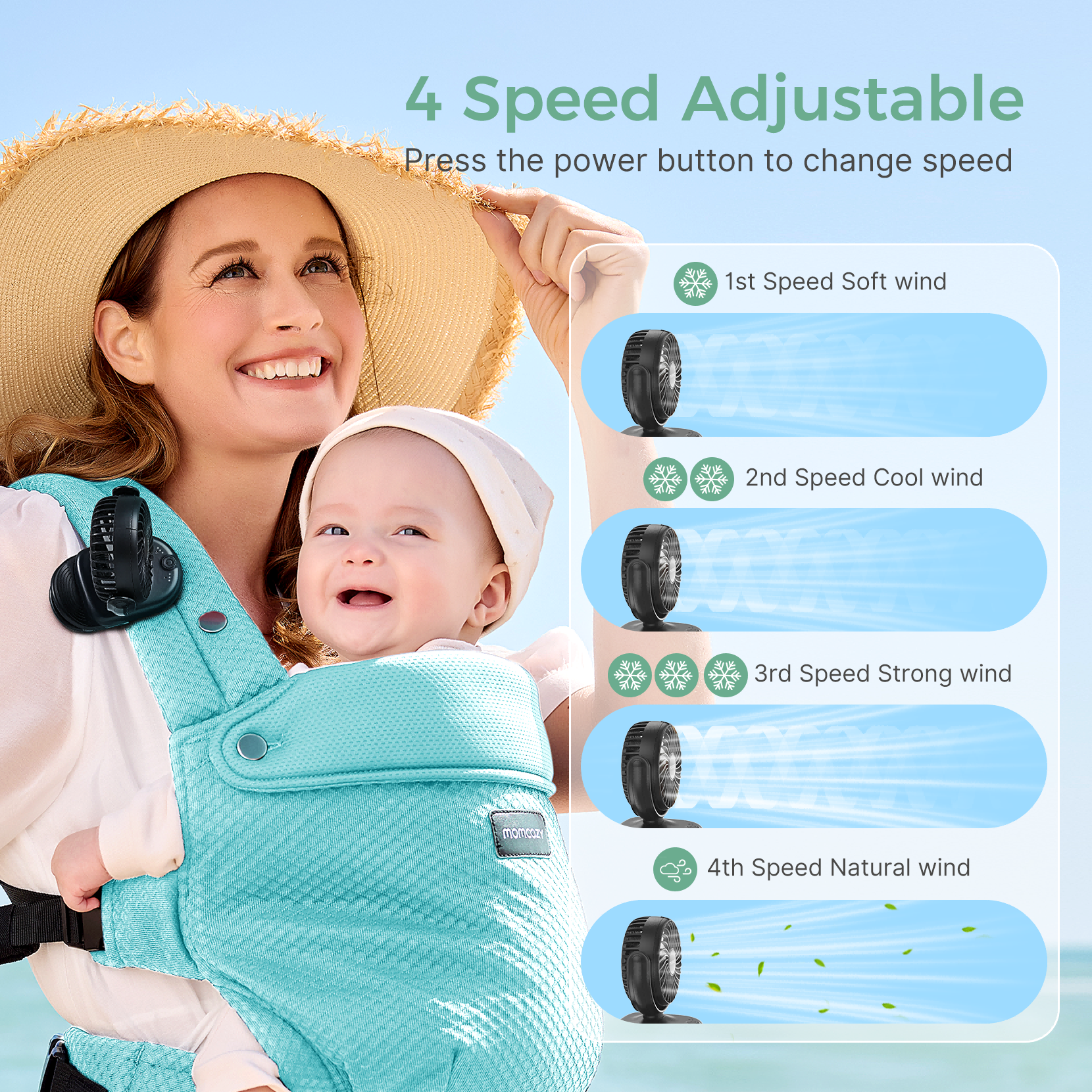 baby stroller fan Momcozy Portable Stroller Fan