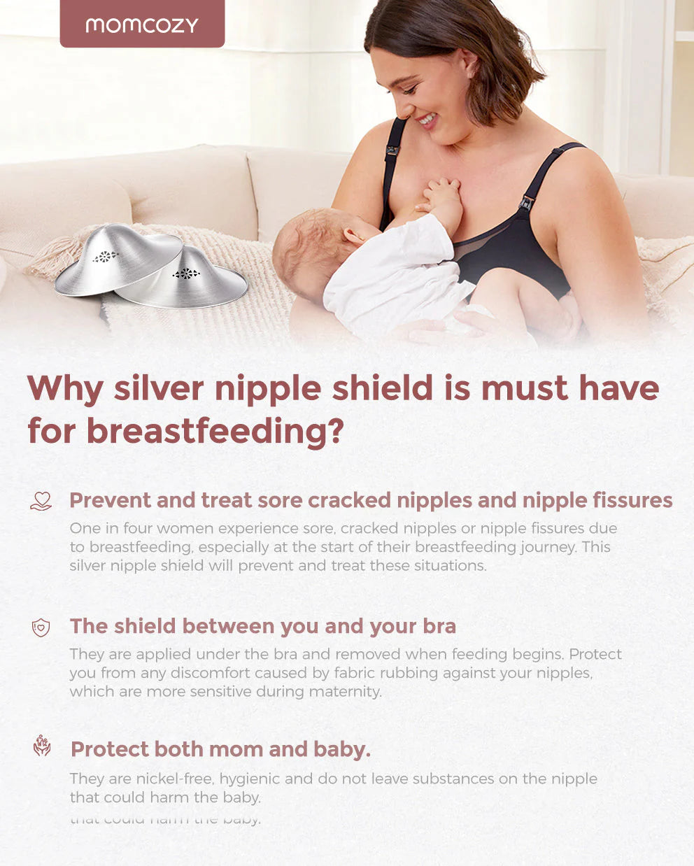 Momcozy Original 999 Silver Nipple Shields Momcozy Original 999 Silver Nipple Shields