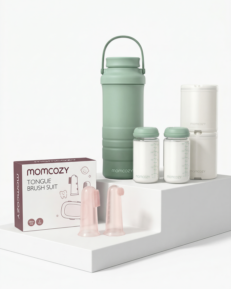 Translation missing: de.On-the-Go Baby Care Bundle: Portable Breast Milk Cooler and Finger Toothbrush Set