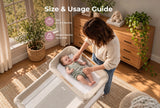 Momcozy Changing Table for Playard - Padded Diaper Station, Beige
