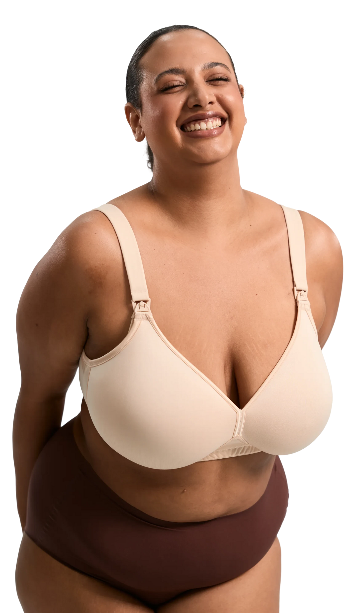 Side view showing the support and shape of the AirMesh bra