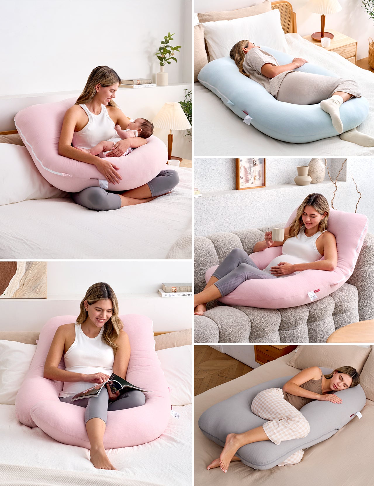 Huggable - U Shaped Cotton Maternity Body Pillow
