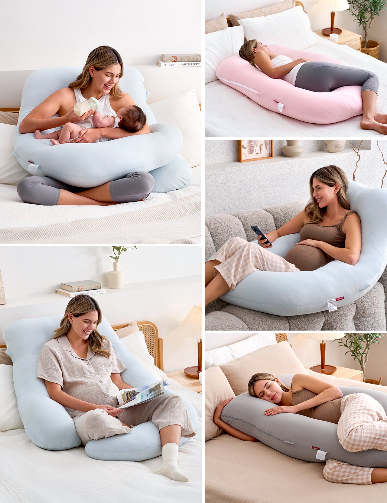 Huggable - U Shaped Cotton Maternity Body Pillow