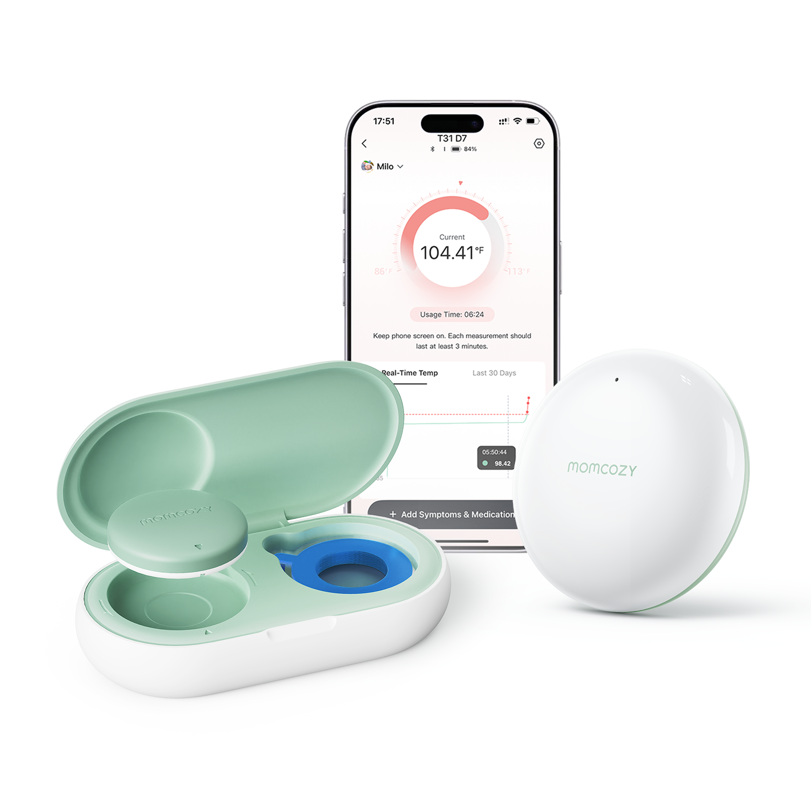 Momcozy Smart Wearable Baby Thermometer & Signal Booster Set