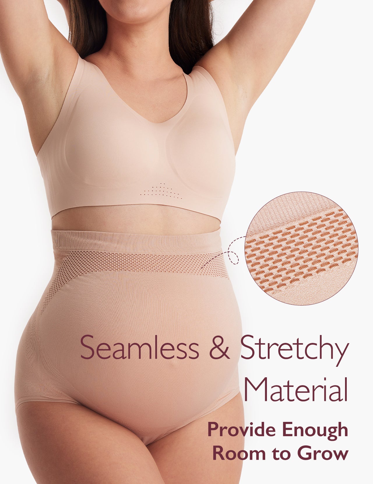 High Waist Pregnancy Seamless Soft Belly Support Panties - 3 Pack