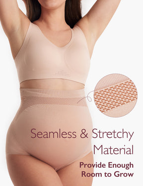 High Waist Pregnancy Seamless Soft Belly Support Panties - 3 Pack