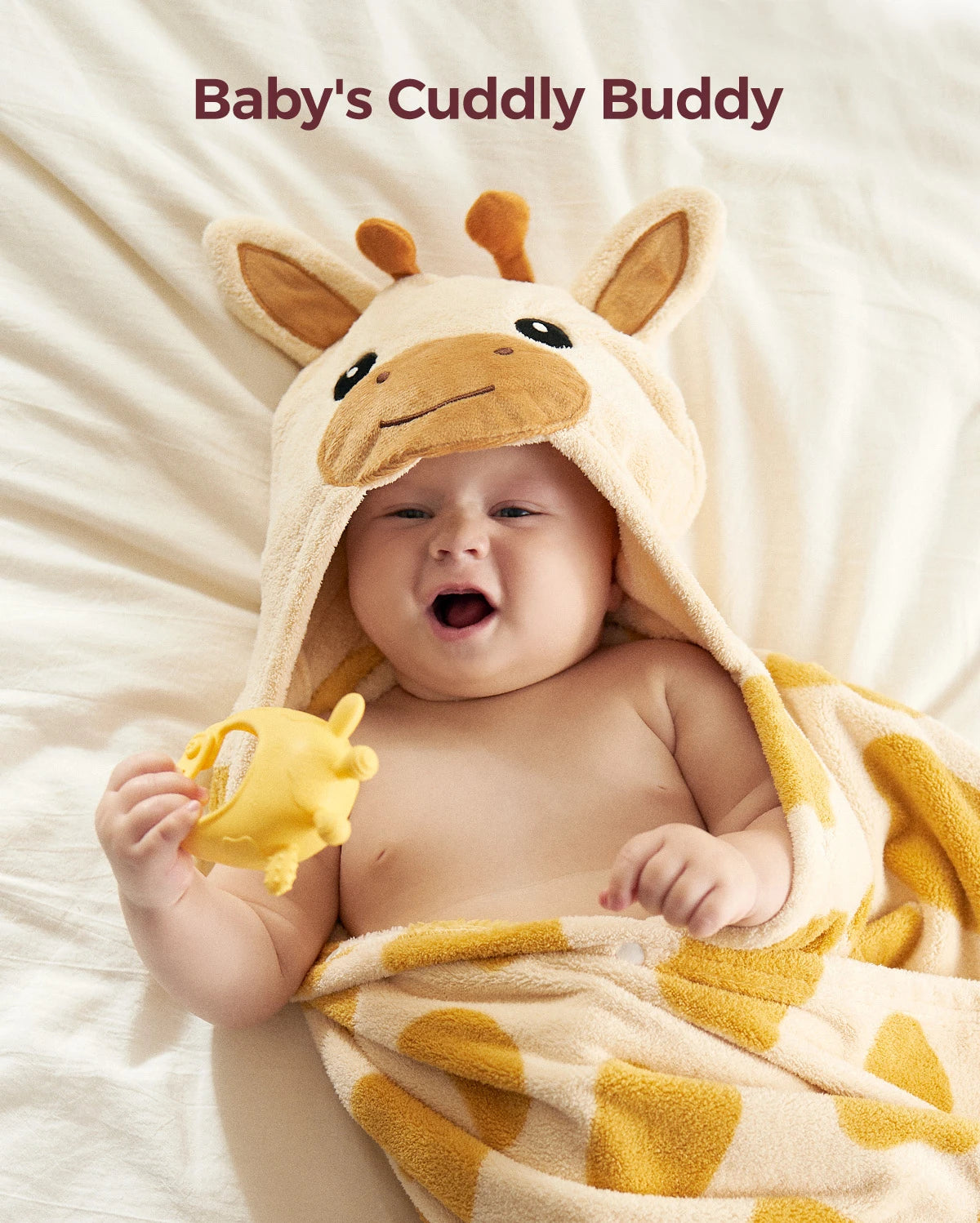 MOMCOZY mit Kapuze -Babybadetuch - freundlicher Panda
