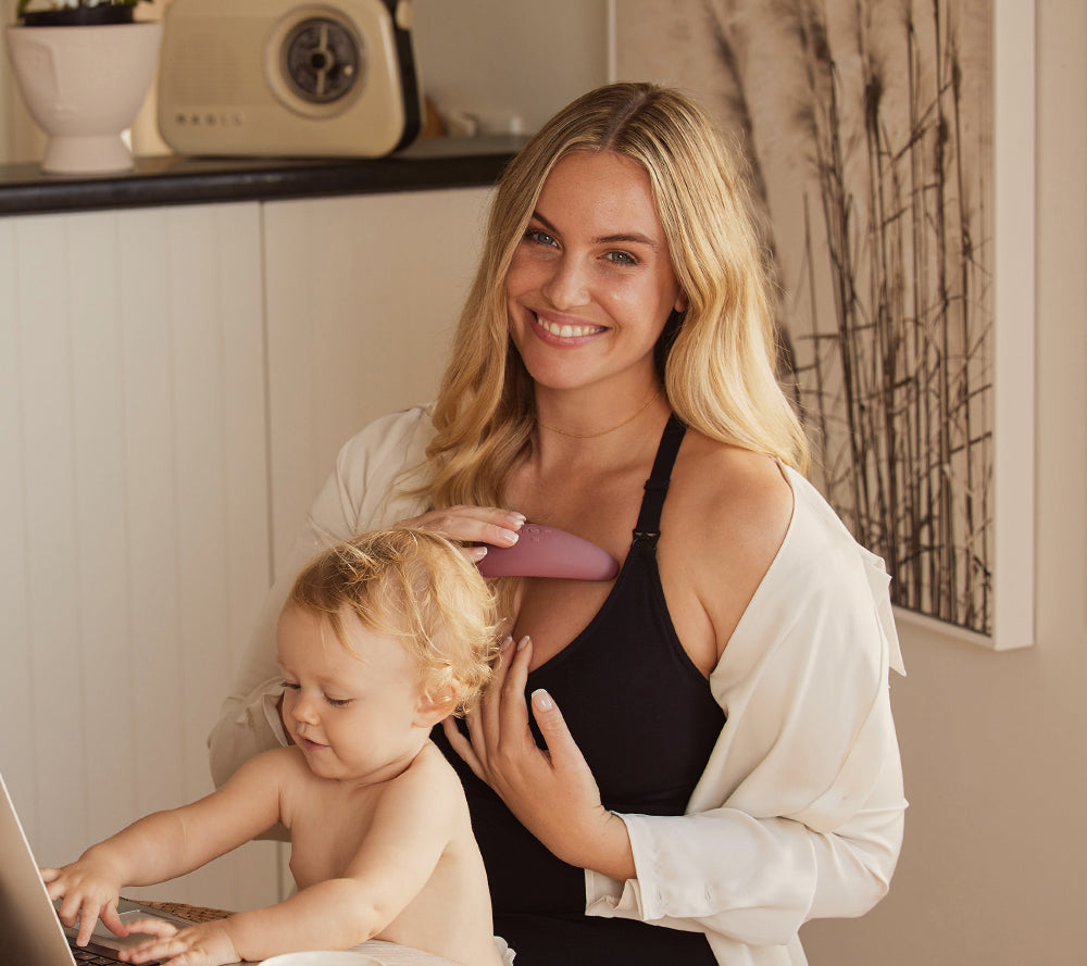 Product: The Momcozy lactation breastfeeding massager — Little