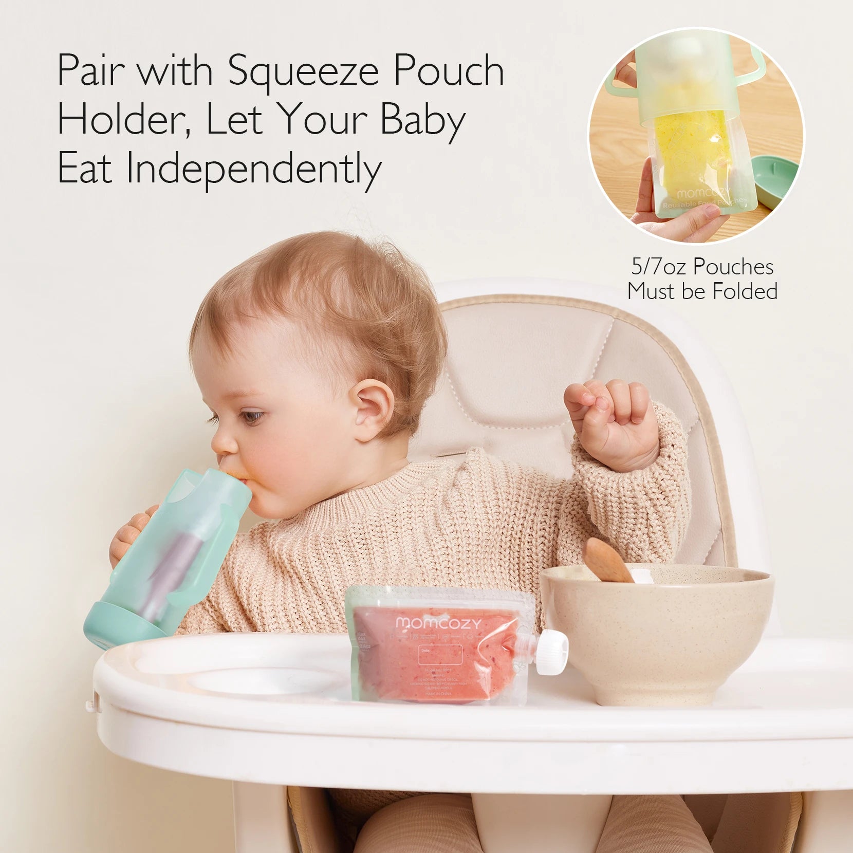 Momcozy Reusable Baby Food Pouches, 10 packs