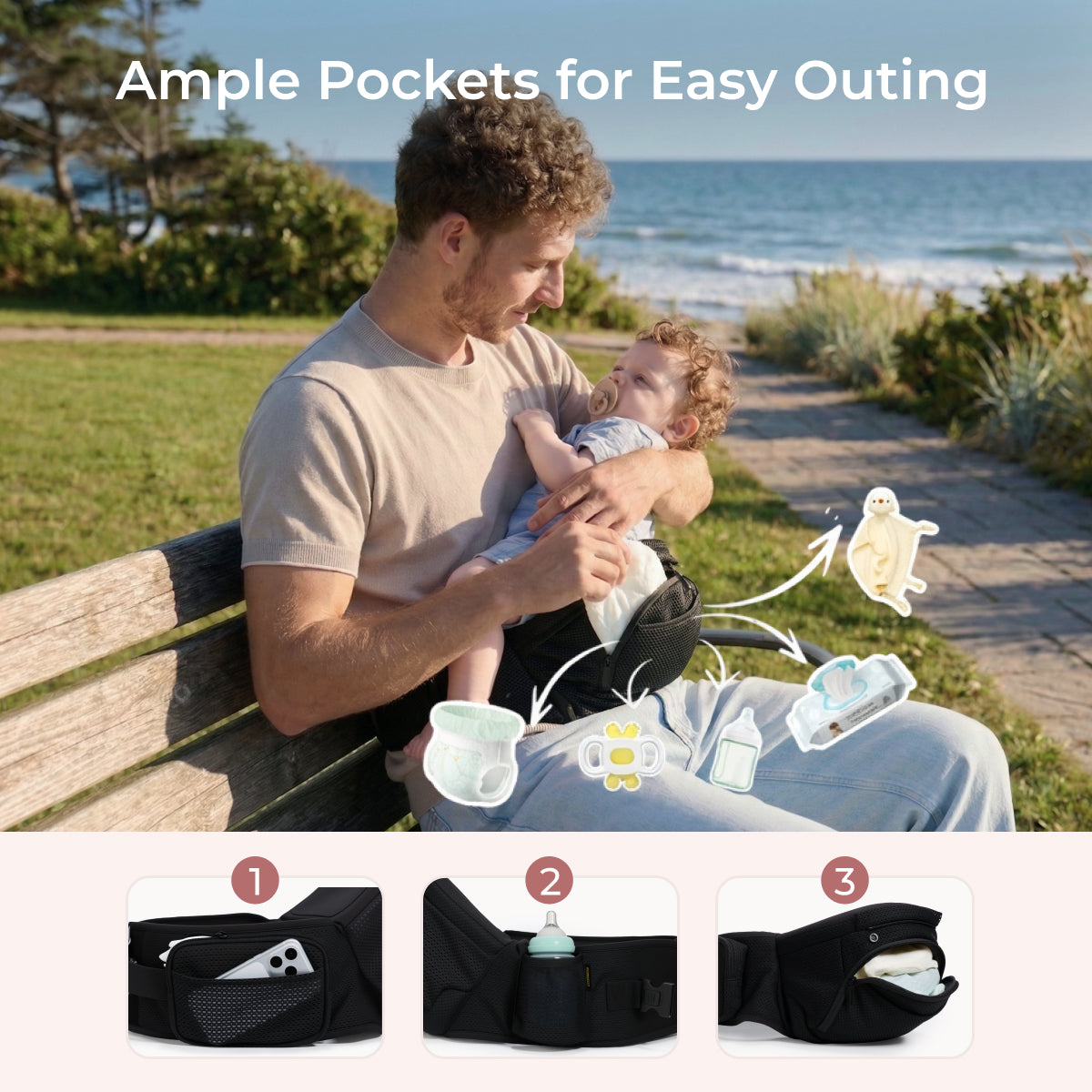 2-In-1 Hip Seat Baby Carrier