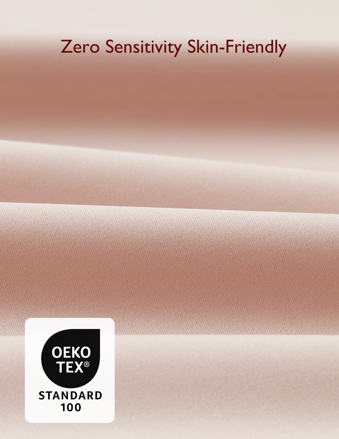 Liquid spandex fabric for U Liquid Spandex Printed Nursing Bra, emphasizing zero sensitivity and Oeko-Tex certified softness.