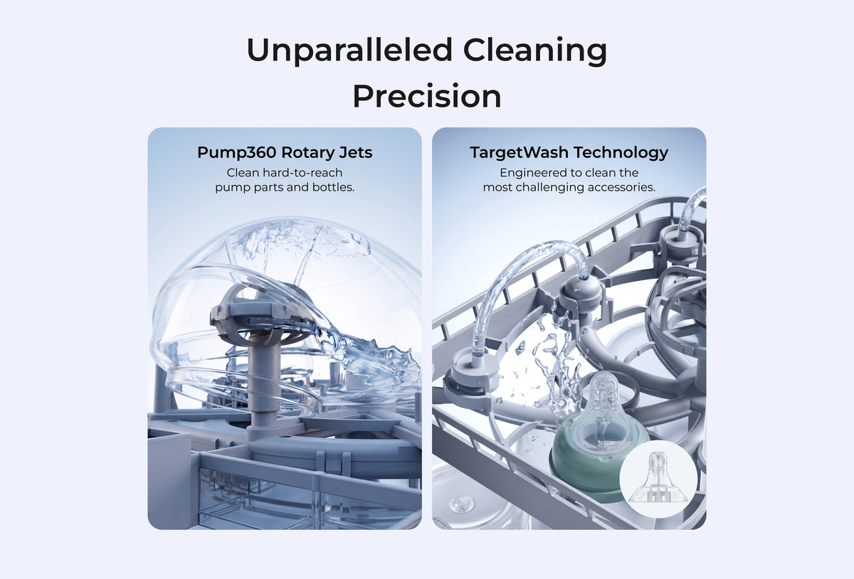Cleaning Bundle: DeepClean Baby Bottle Washer(D8)  + 200 Cleaning & 30 Descaling Tablets