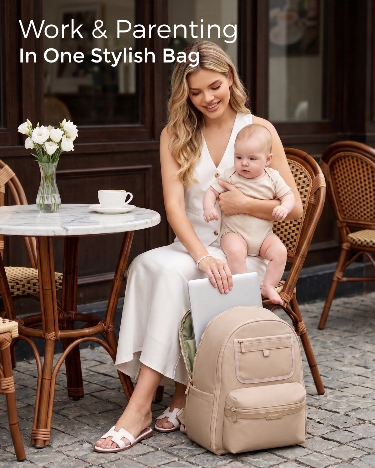 Sac à langer urbain Momcozy – modèle à dos