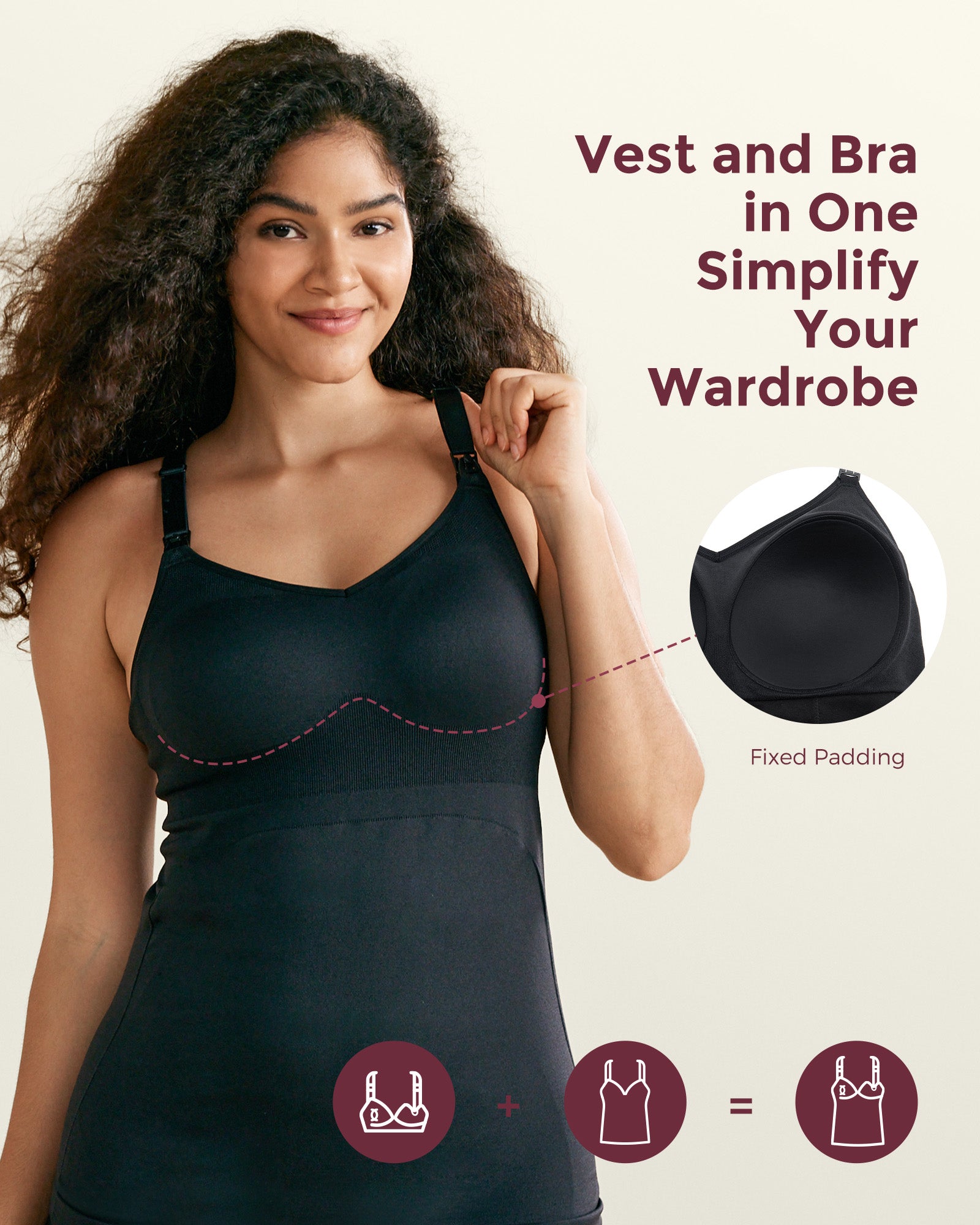 Nursing tank with padding best sale