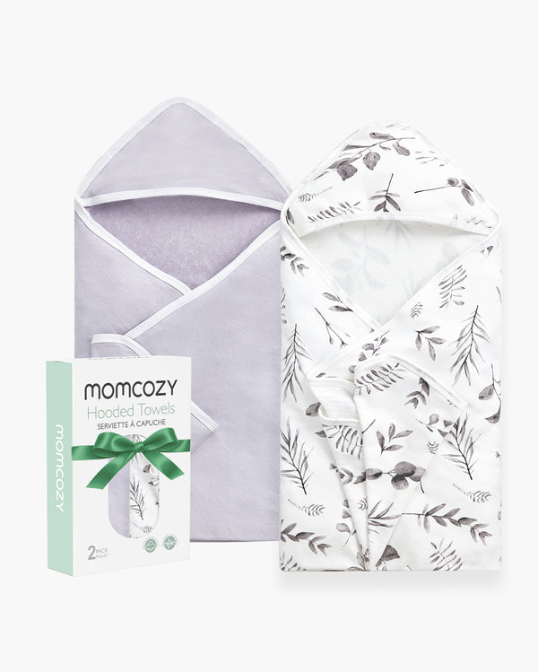 Serviette à capuche bébé momcozy pour douche nouveau-né - 2 comptes (paquet de 1)