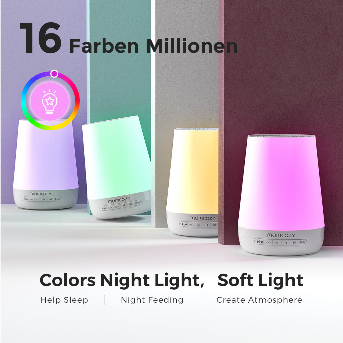 Smart Baby Sound Machine with App Control & Night Light | Momcozy