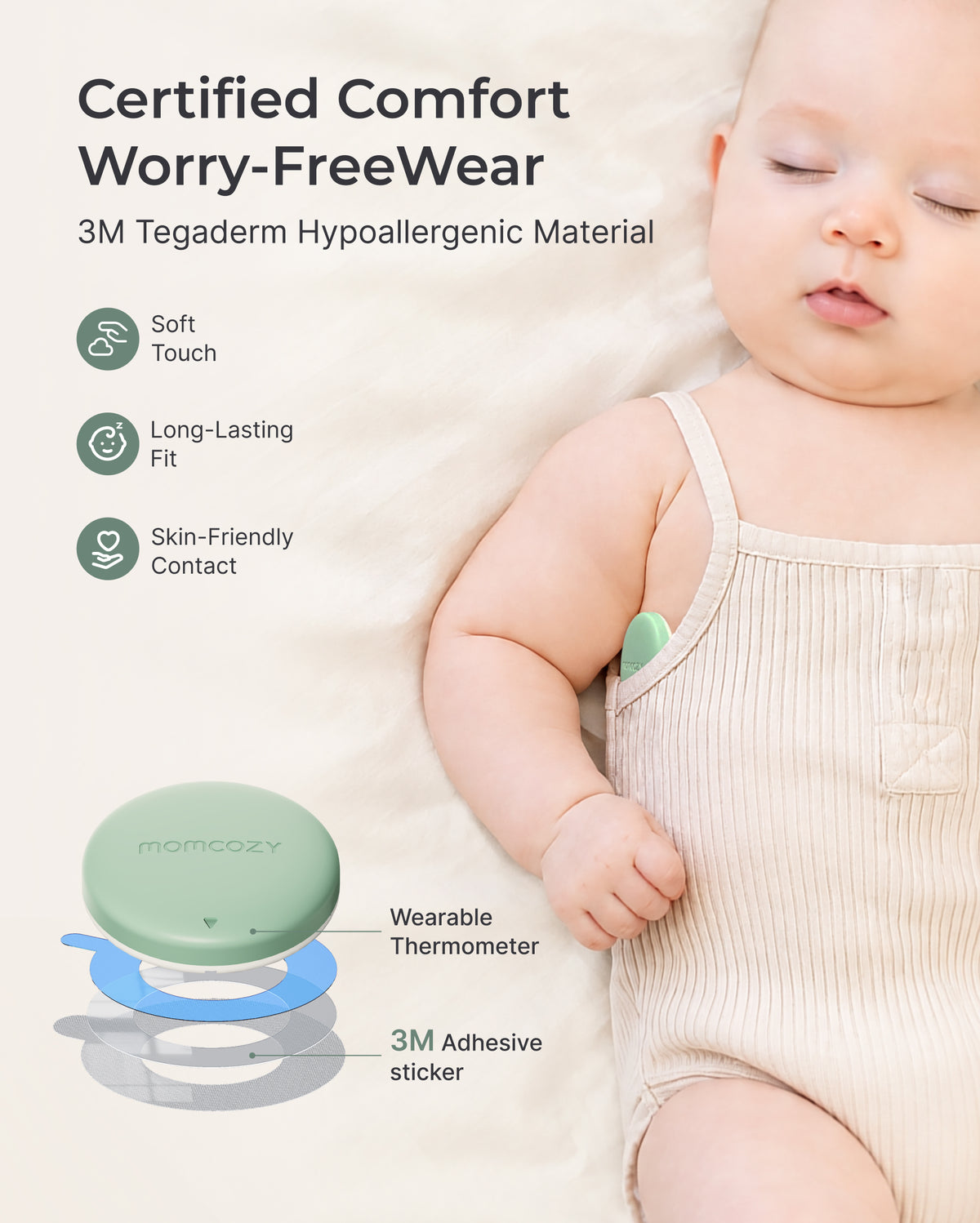 Smart Wearable Baby Thermometer & Sound Machine Bundle