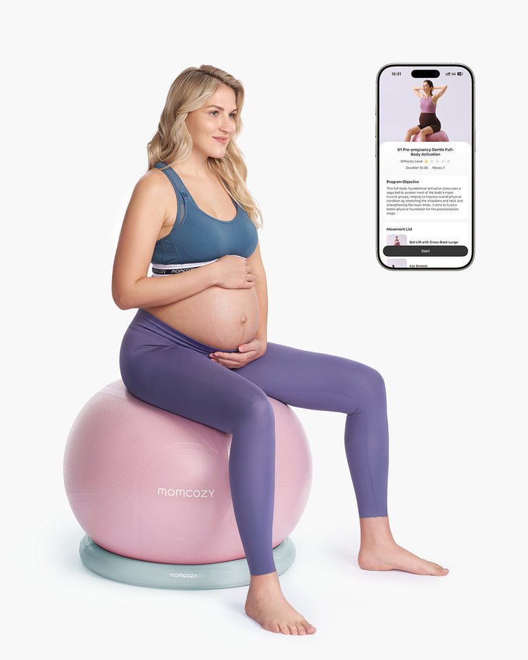 Translation missing: en.Momcozy BirthEase Maternity Exercise Ball-Petal Sky