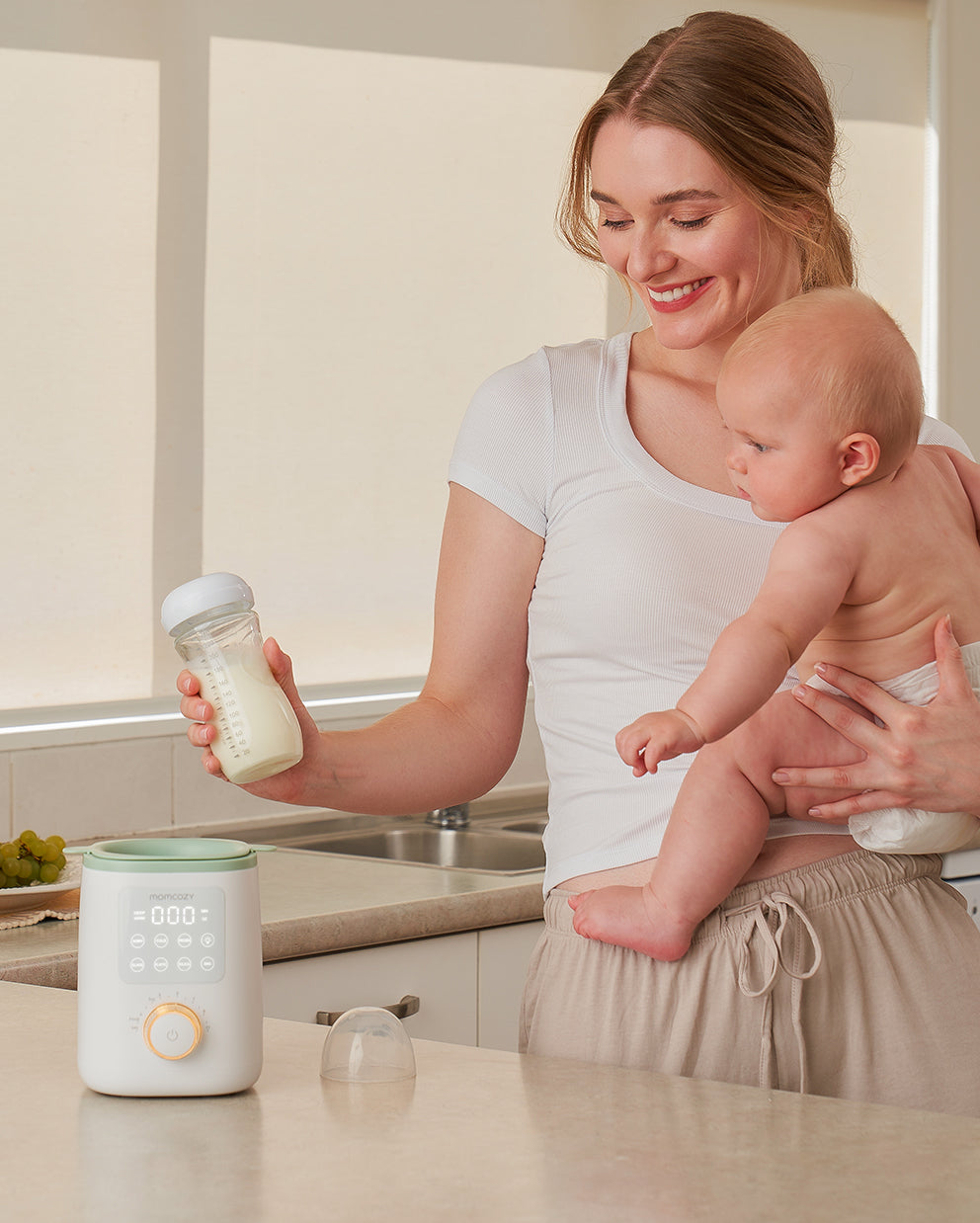 Momcozy Retain Nutrients Bottle Warmer, 9-in-1 Baby Bottle Warmer with  Night Light, Accurate Temperature to Preserve Fullest Nutrients in Breast  Milk