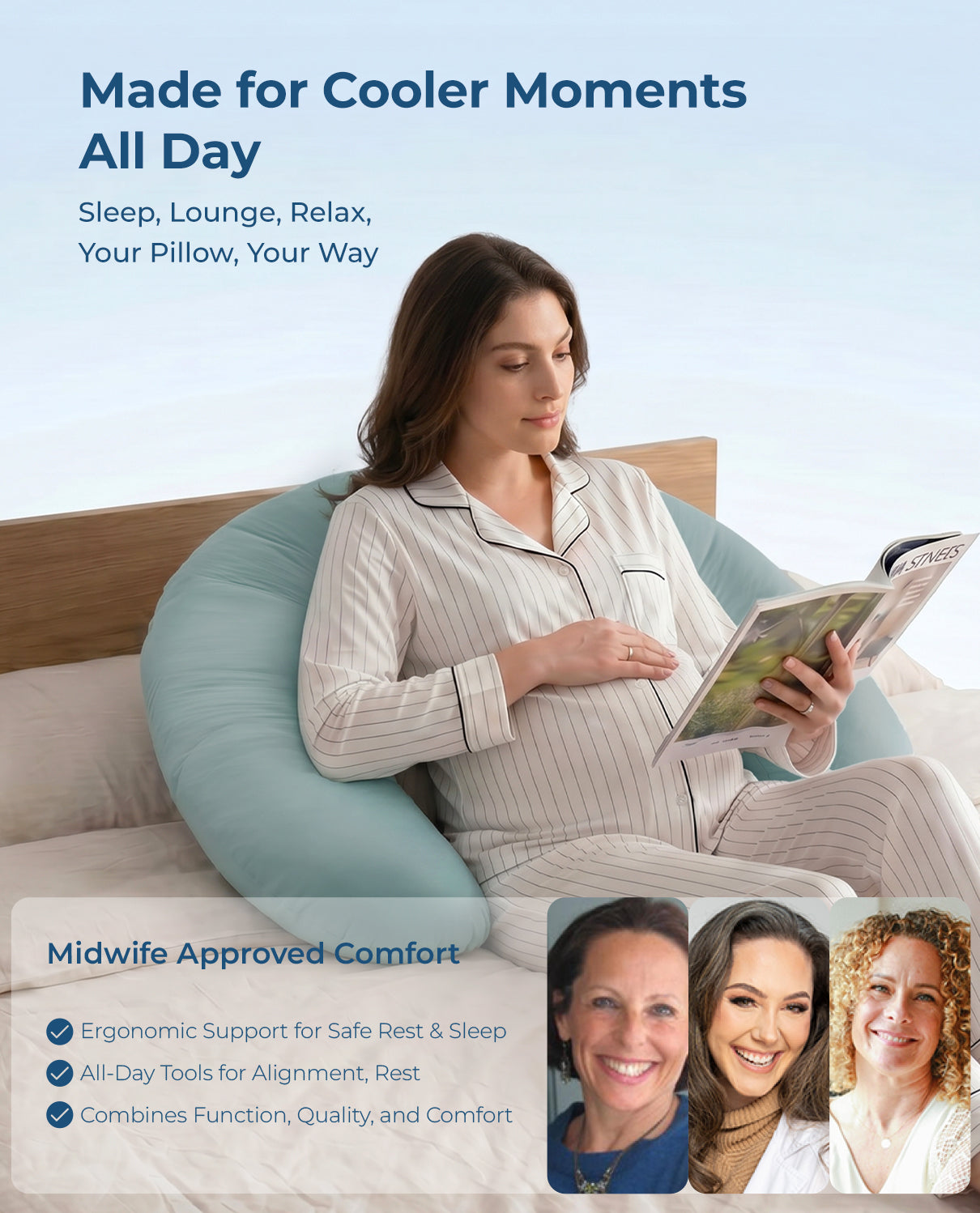 J Shaped Maternity Body Pillow