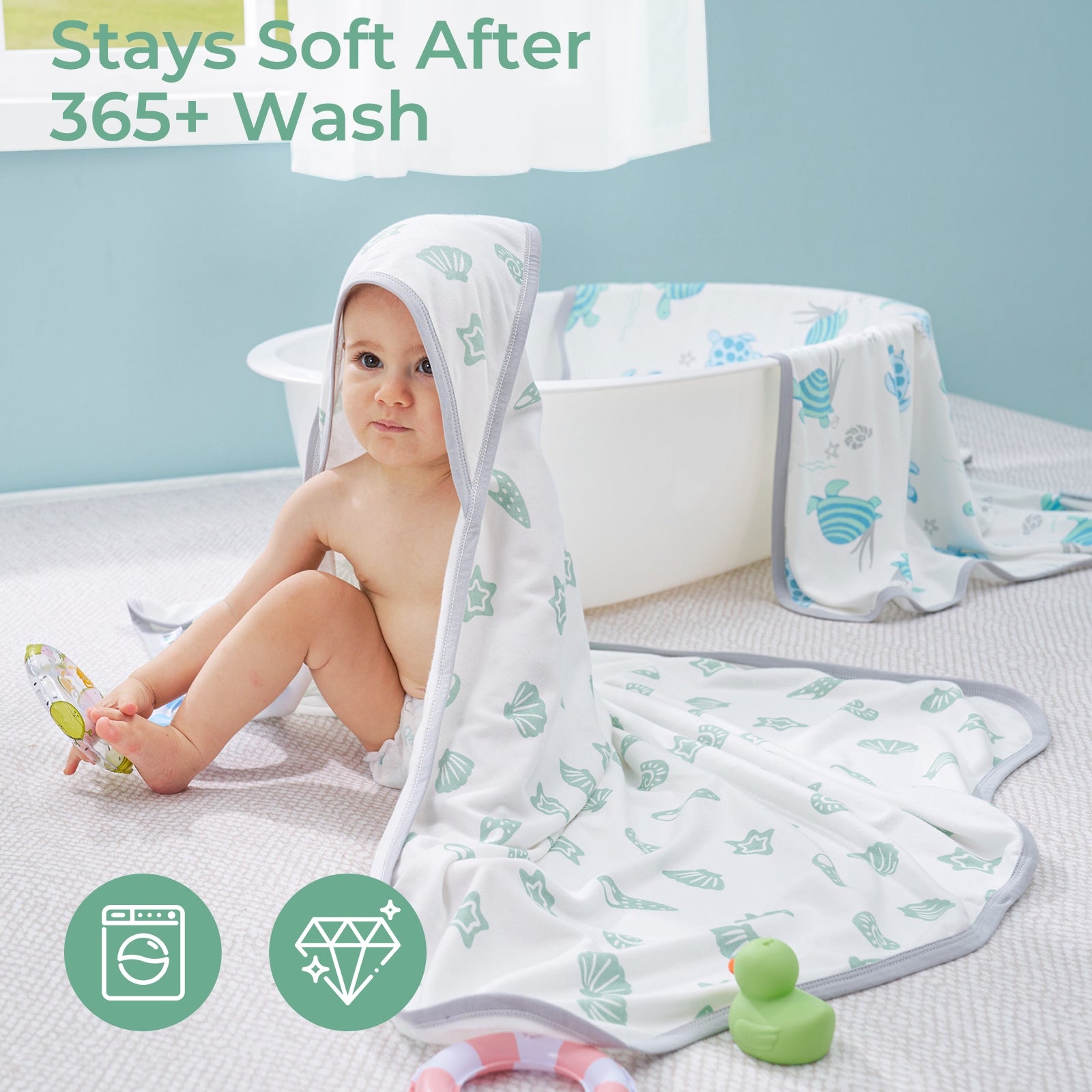 MOMCOZY BABY HOODED TELETEL FÜR NEUBORN DUUBE - 2 Zählung (Packung von 1)
