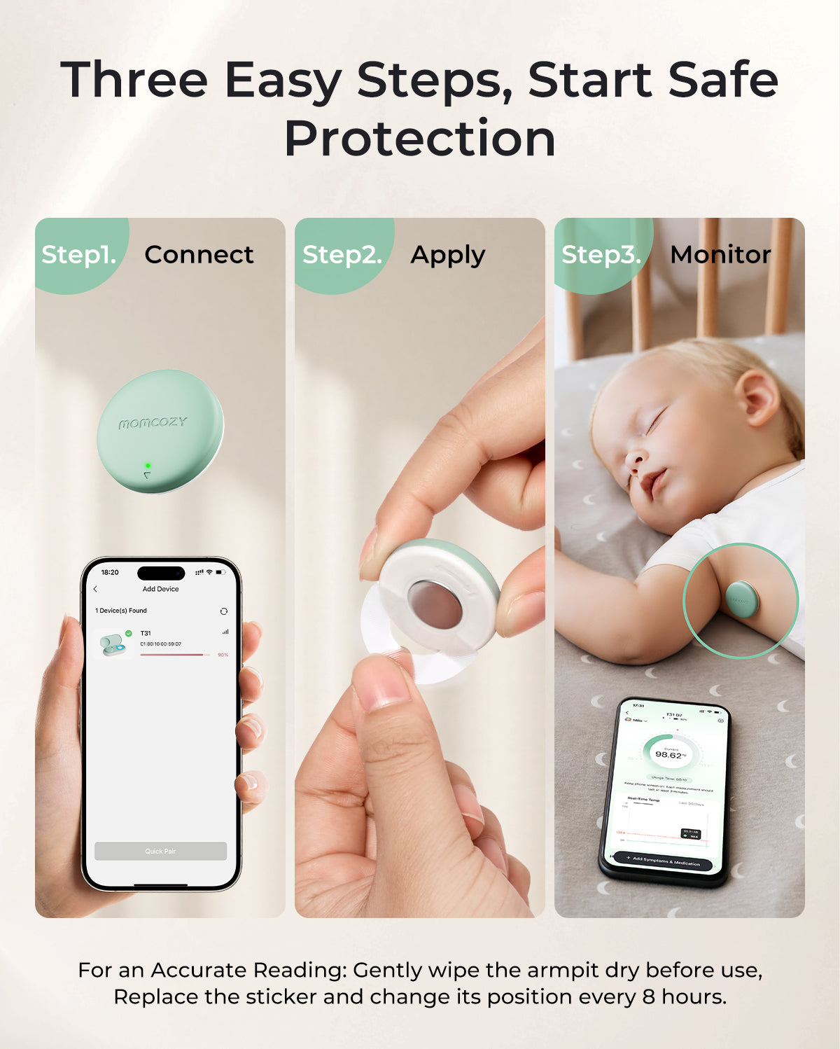summer infant monitor change to fahrenheit Momcozy Smart Baby Thermometer – Medical-Grade Accuracy & Real-Time App Monitoring