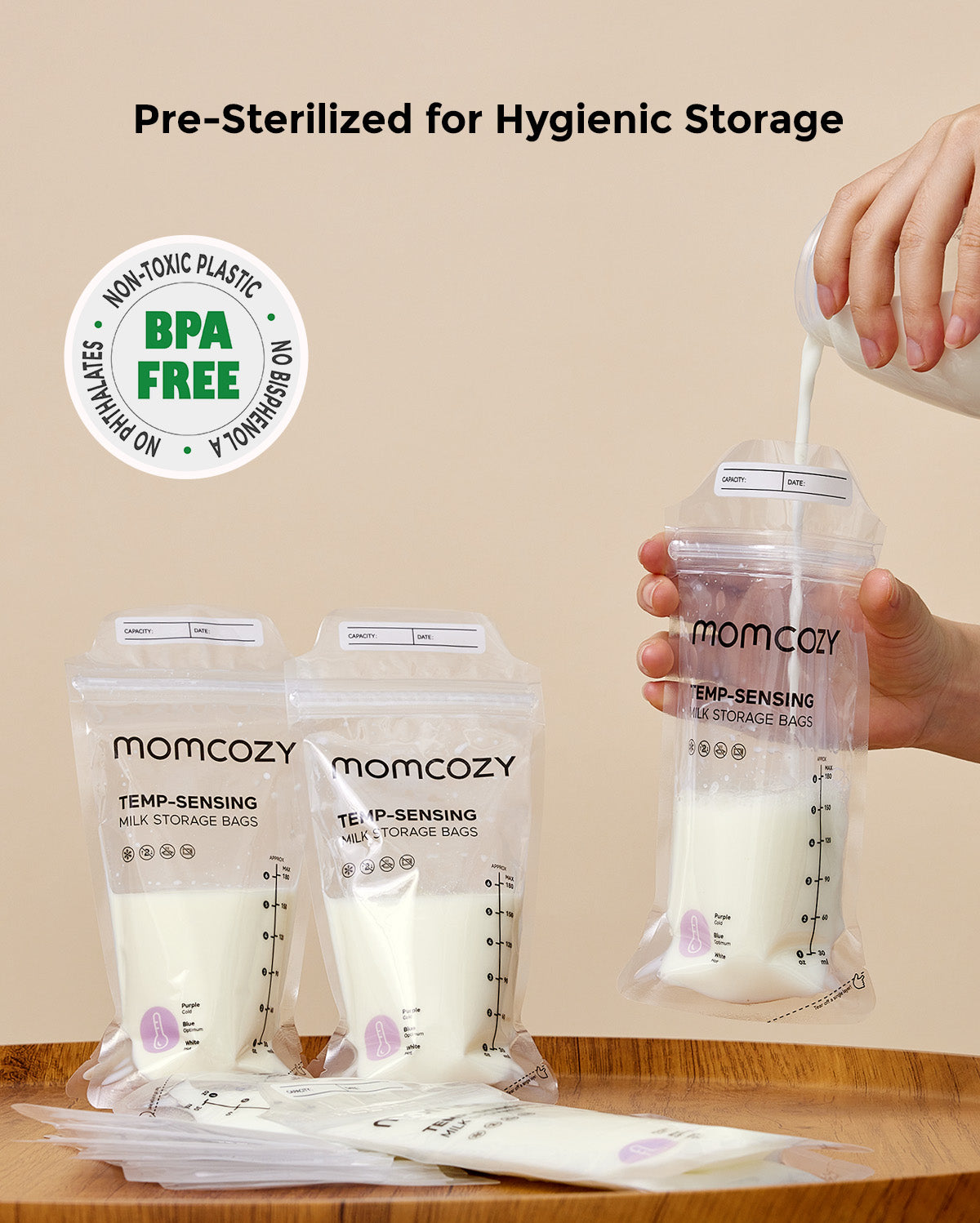 Sachets Momcozy pour conserver et organiser le lait maternel après le tirage