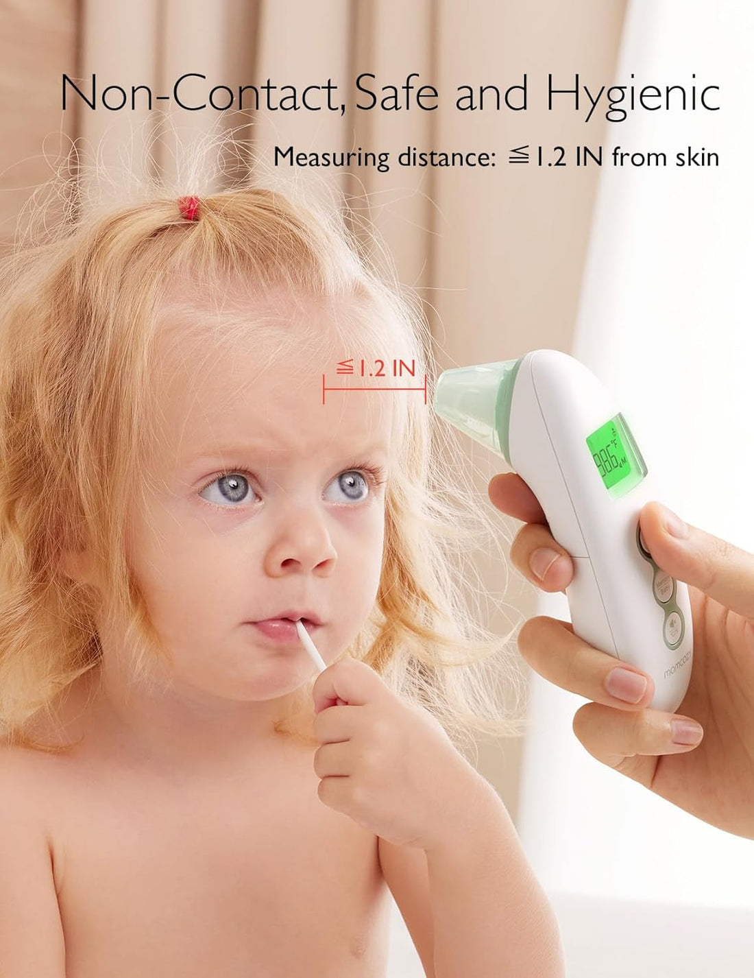 Thermomètre infrarouge Momcozy TH01 avec modes frontal et auriculaire disponible en Tunisie