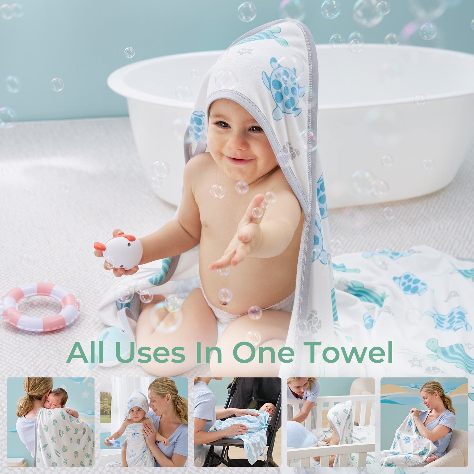 MOMCOZY BABY HOODED TELETEL FÜR NEUBORN DUUBE - 2 Zählung (Packung von 1)