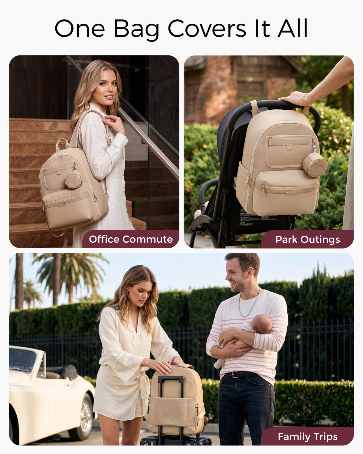 Sac à langer urbain Momcozy – modèle à dos