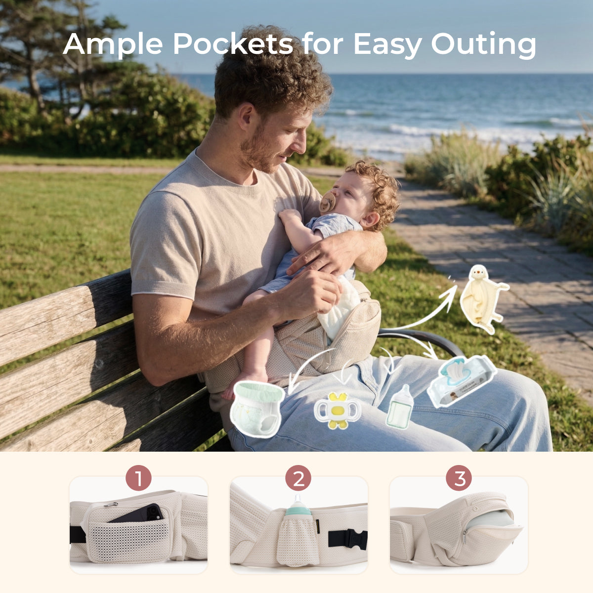 2-In-1 Hip Seat Baby Carrier