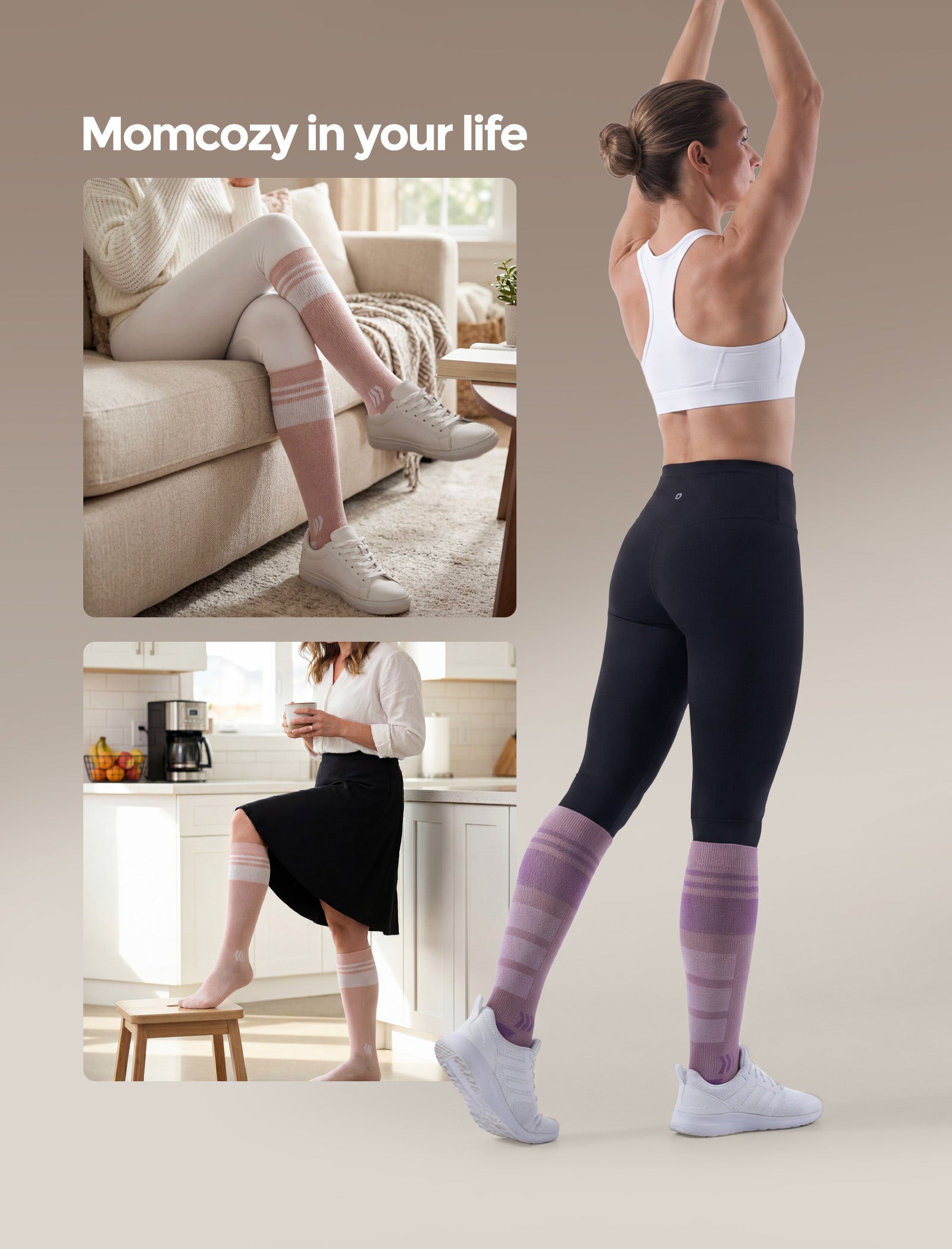 Pregnancy Essential Bundle：Pregnancy Ball & Wide Calf Compression Sports Socks
